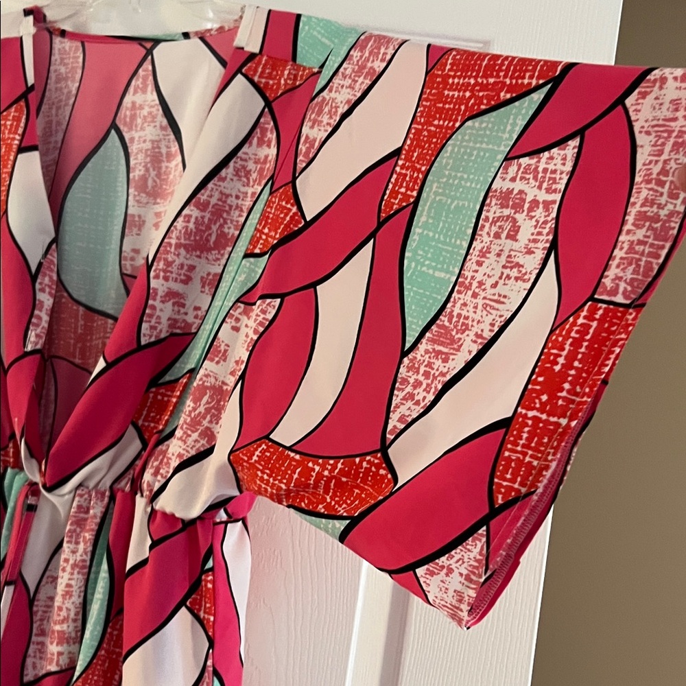 Colorful Abstract Print Romper - Picture 2 of 4